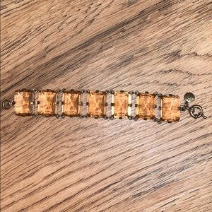 J Crew Peach/Pink Crystal Bracelet